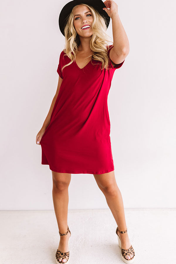Back To Basics T-Shirt Dress In Wine Image - 2