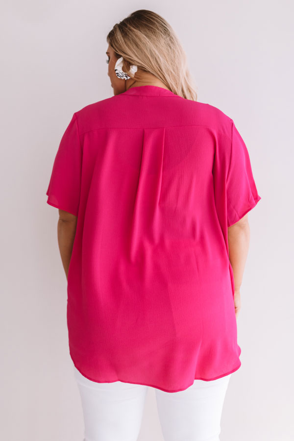 Good Feelings Shift Top In Hot Pink Curves Image - 3
