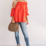 Wine And Sunshine Off Shoulder Top In Scarlet Image - 1