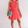 Laughing In London Pleated Dress In Calypso Image - 1