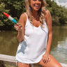 Staycation Smiles Shift Tank In White Image - 1