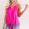 Good Spirits Button Up Tank In Hot Pink Image - 1