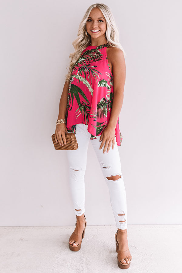 Haute Tropics Floral Shift Top Image - 1