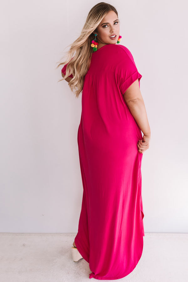Just My Type T-Shirt Maxi In Hot Pink Curves Image - 1