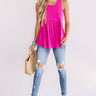 Sugar And Spritzers Babydoll Top In Hot Pink Image - 1