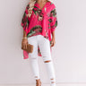 So Striking Floral Shift Tunic In Hot Pink Image - 1