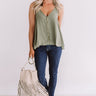 Everyday Perfection Shift Tank In Sage Image - 1