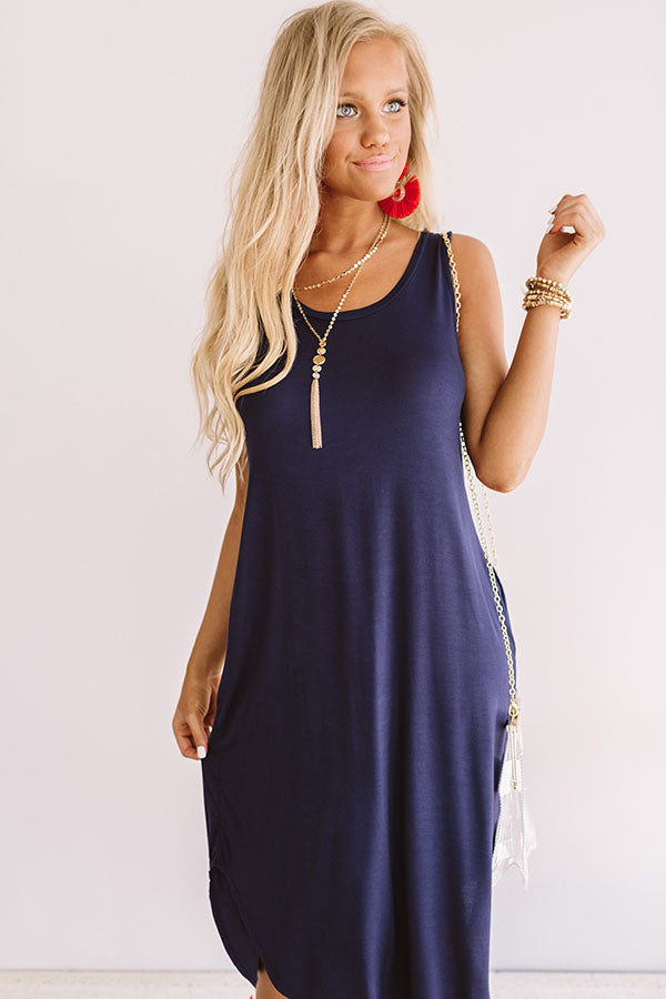 Southern Simplicity Midi In Navy Image - 3