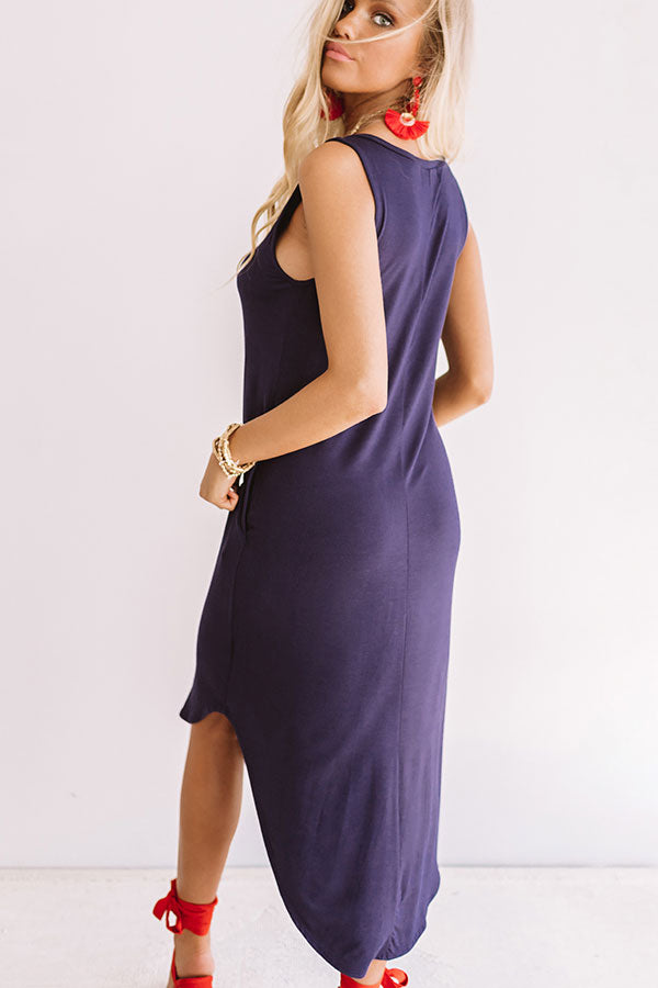 Southern Simplicity Midi In Navy Image - 4
