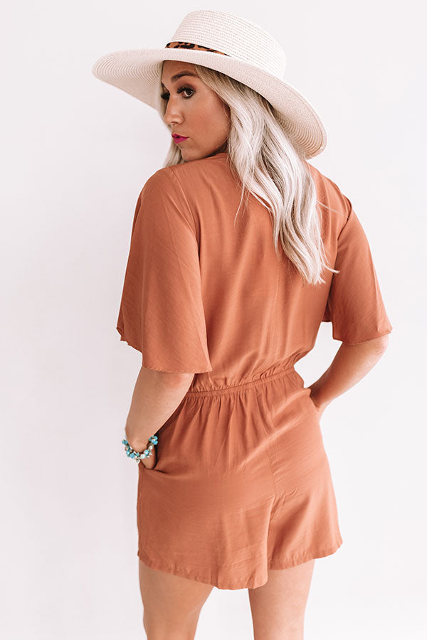 Knot In A Million Years Romper In Camel Image - 4