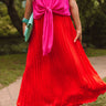 Kisses In Florence Pleated Skirt In Scarlet Image - 1