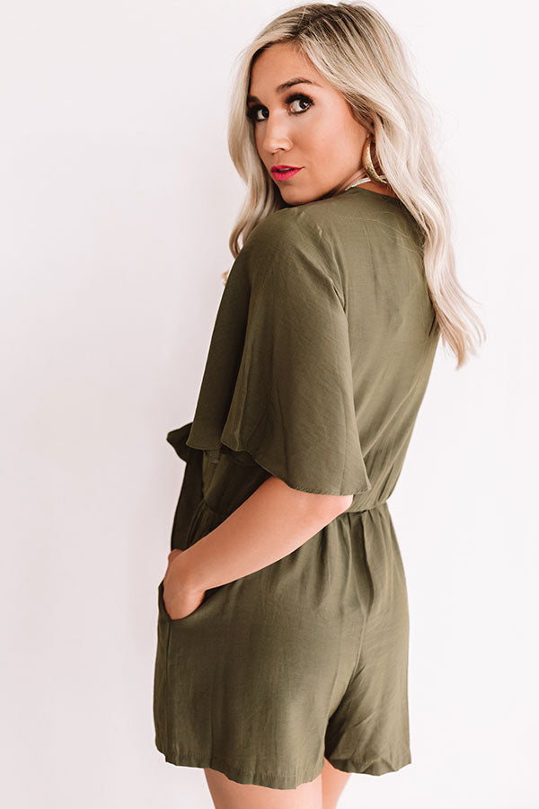 Knot In A Million Years Romper In Army Green Image - 5