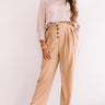The Fletcher High Waist Trousers In Iced Latte Image - 1