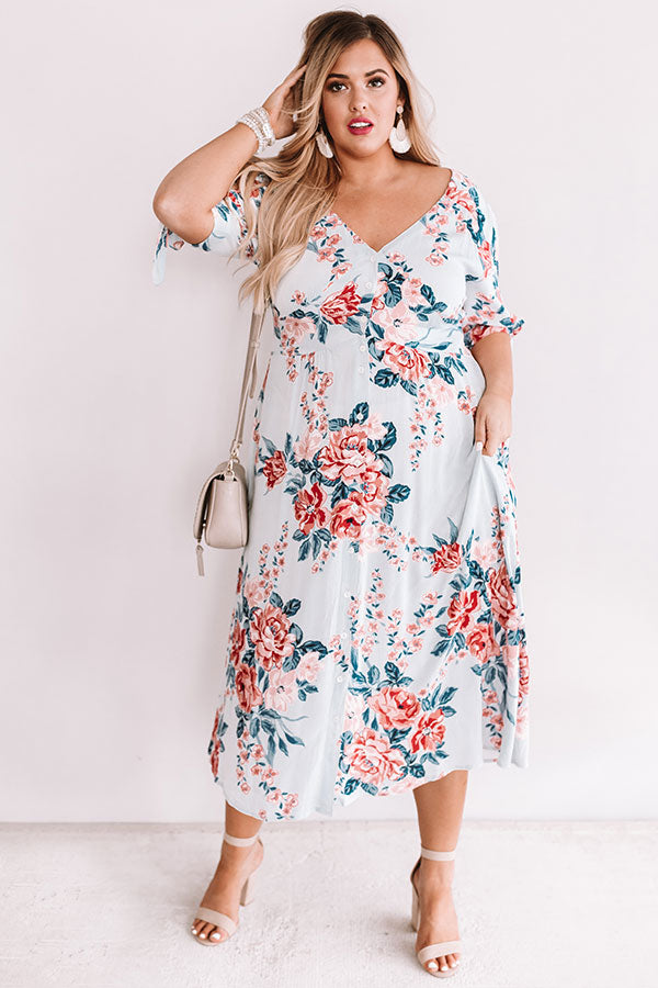 Riviera Romance Midi Dress In Light Sky Blue Curves Image - 1