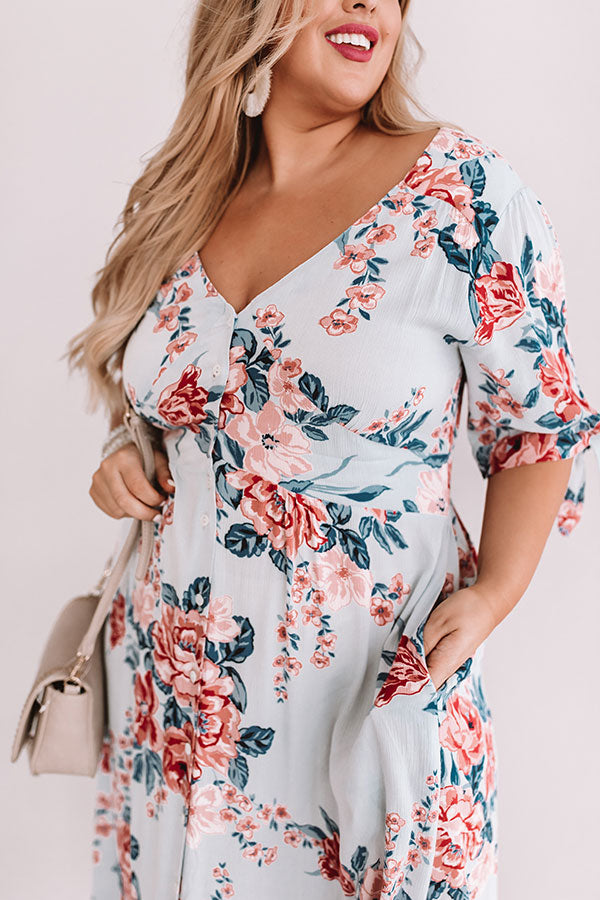 Riviera Romance Midi Dress In Light Sky Blue Curves Image - 2