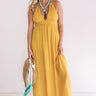 Two Steps And Twirls Halter Maxi In Mustard Image - 1