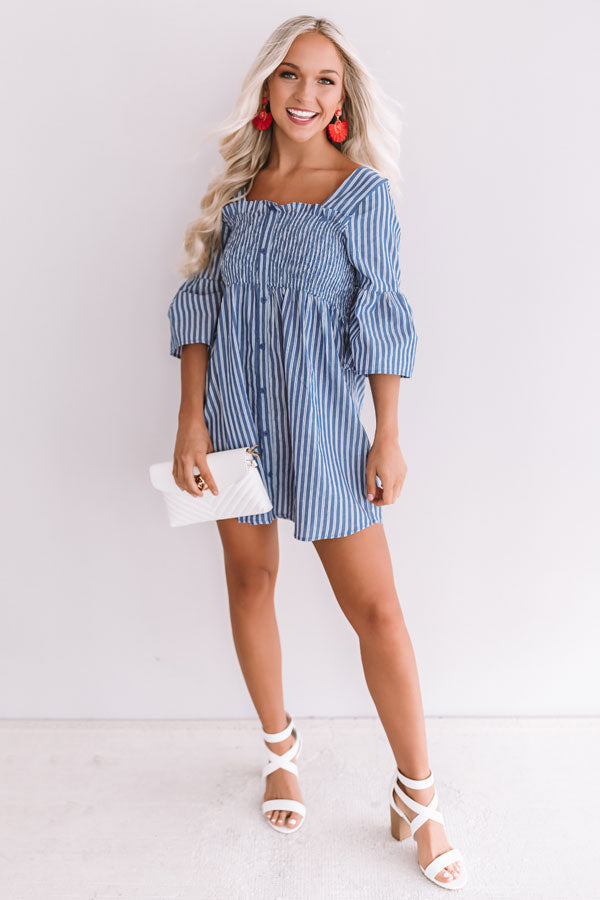 Ready Or Yacht Stripe Smocked Dress Image - 1