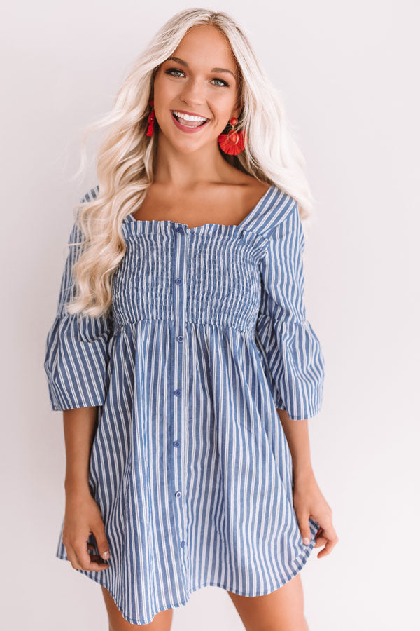 Ready Or Yacht Stripe Smocked Dress Image - 5