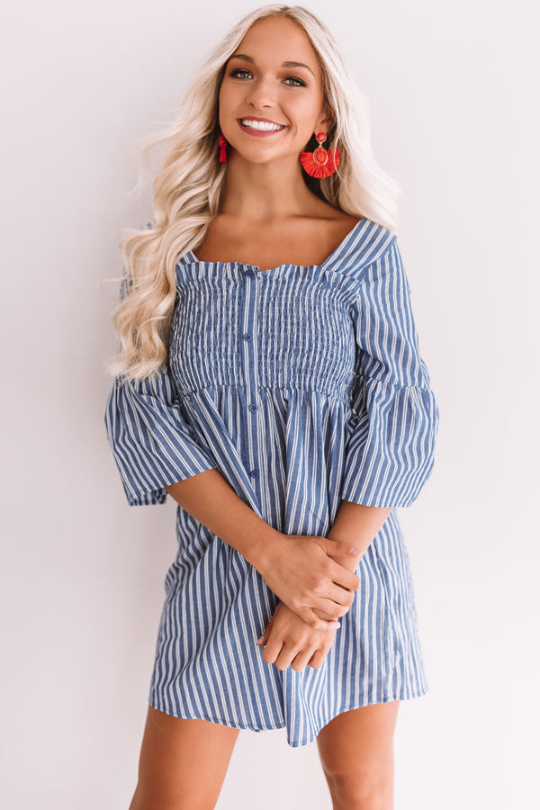 Ready Or Yacht Stripe Smocked Dress Image - 4