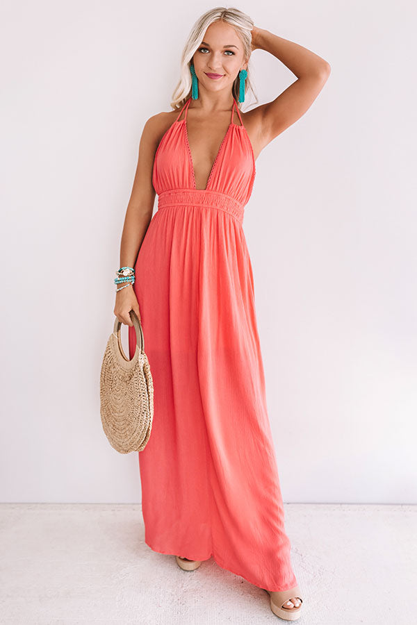 Two Steps And Twirls Halter Maxi In Raspberry Image - 1