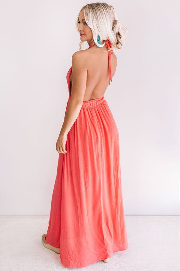 Two Steps And Twirls Halter Maxi In Raspberry Image - 5