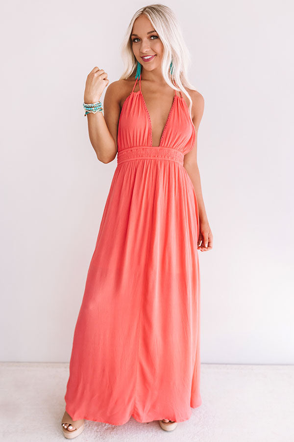 Two Steps And Twirls Halter Maxi In Raspberry Image - 4