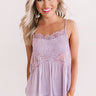 Take The Lead Lace Tank In Lavender Image - 1