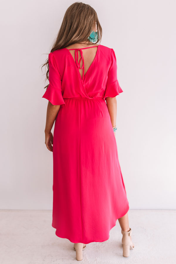 Charming In Cabo Ruffle Maxi In Raspberry Image - 5