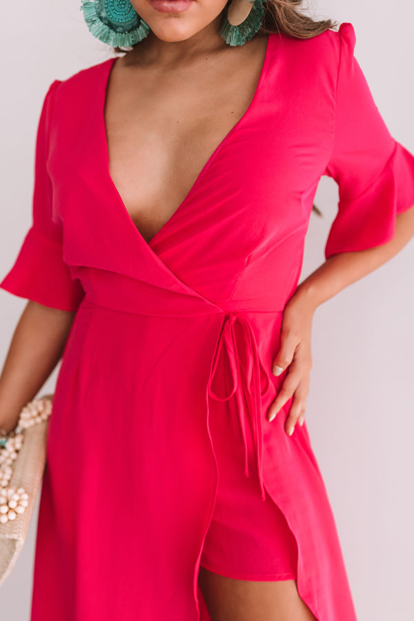 Charming In Cabo Ruffle Maxi In Raspberry Image - 3