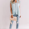Grand Turks Time Button Up Top In Aqua Image - 1