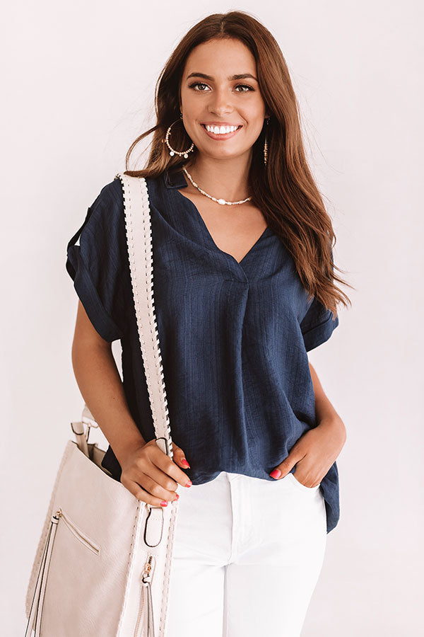 High Line Happy Hour Shift Top In Navy Image - 2