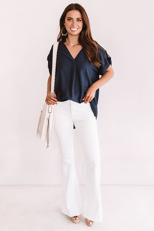 High Line Happy Hour Shift Top In Navy Image - 1