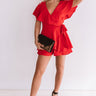 All The Goals Wrap Romper In Red Image - 1
