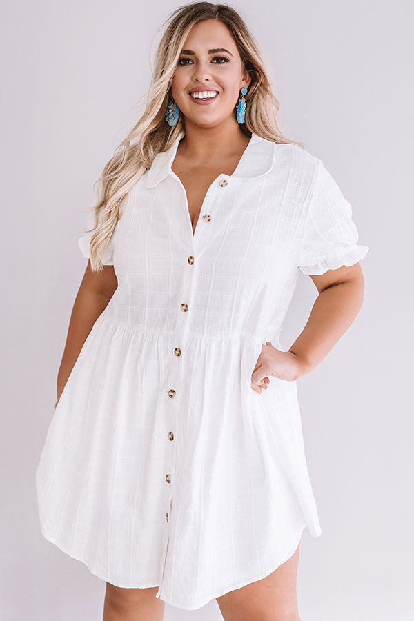 Brooklyn Luxe Babydoll Dress In White  Curves Image - 4