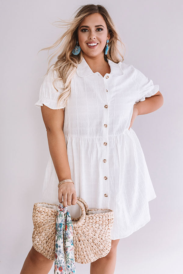 Brooklyn Luxe Babydoll Dress In White  Curves Image - 2