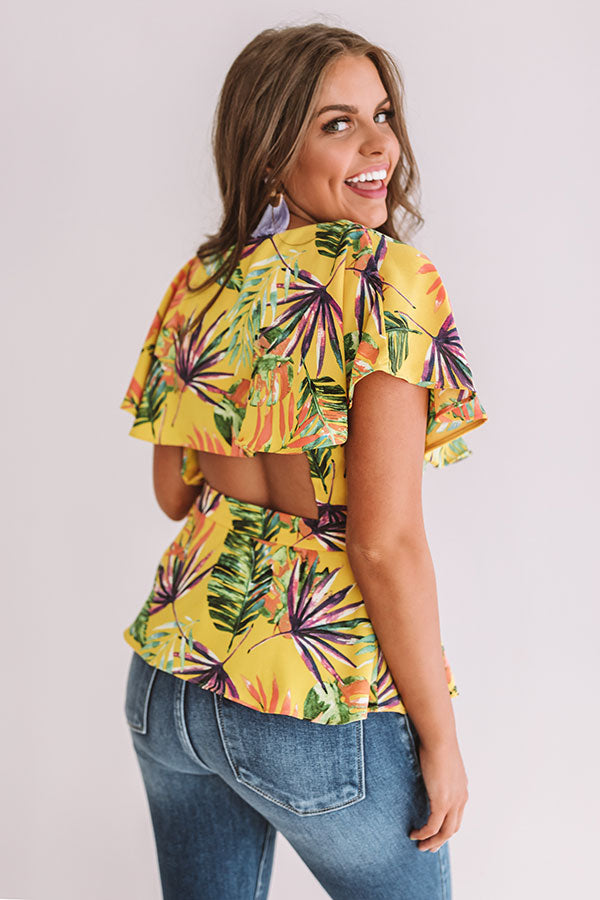Maui Mood Floral Wrap Top Image - 5