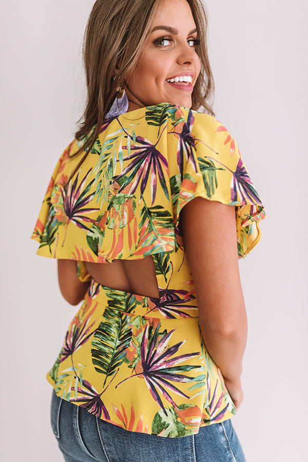 Maui Mood Floral Wrap Top Image - 4