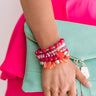 Sand Tropez Semi Precious Bracelet Set In Hot Pink Image - 1