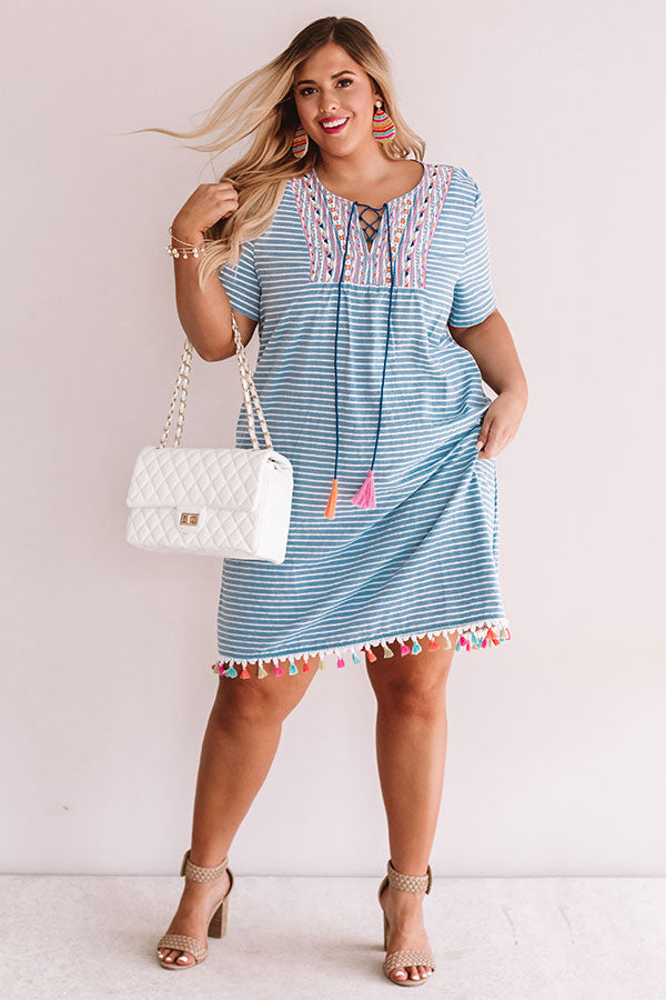 Margaritas In Hand Embroidered Shift Dress Curves Image - 1