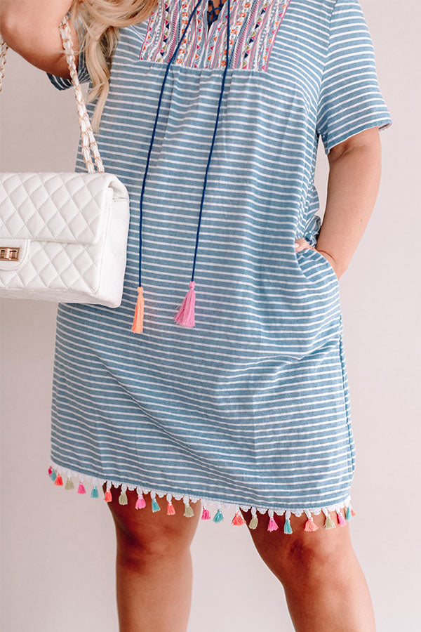 Margaritas In Hand Embroidered Shift Dress Curves Image - 4