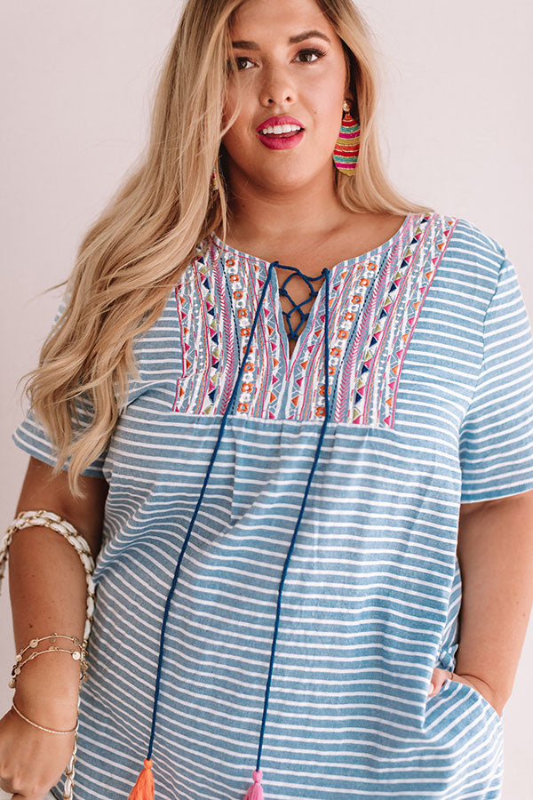 Margaritas In Hand Embroidered Shift Dress Curves Image - 3