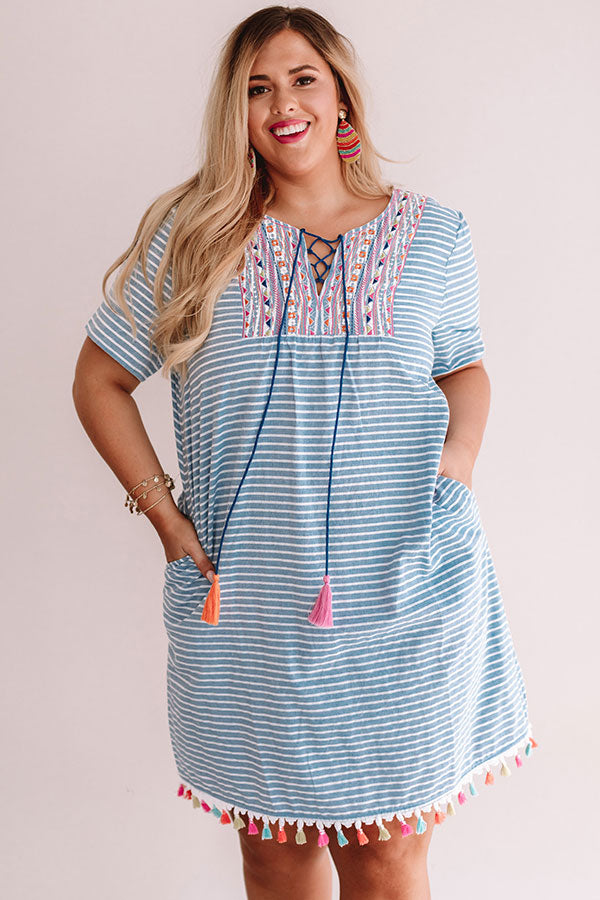 Margaritas In Hand Embroidered Shift Dress Curves Image - 2