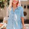 Cruising Through Cali Chambray Top Image - 1