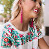 Prettier In Paradise Beaded Earrings In Fuchsia Image - 1