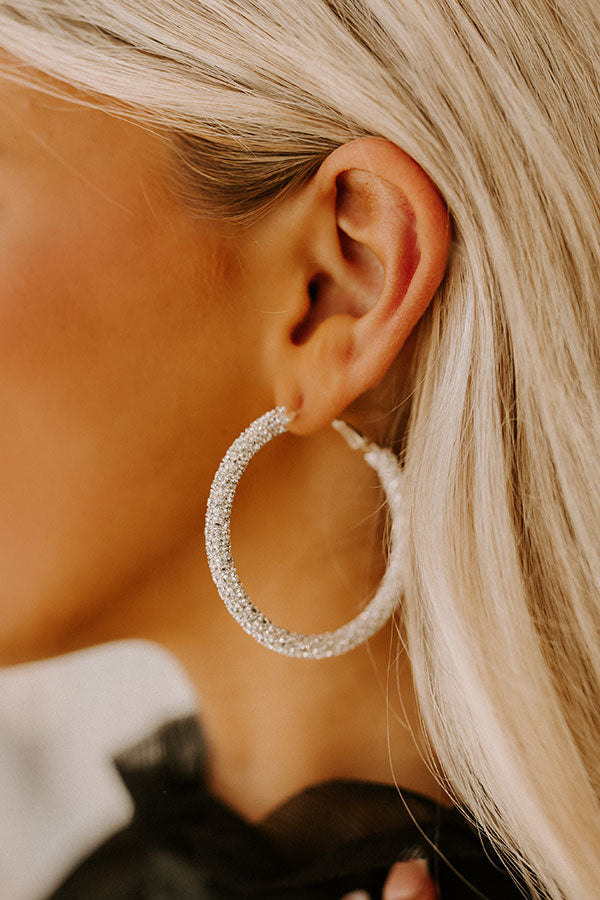 Red Carpet Runway Hoop Earrings In Silver Image - 2