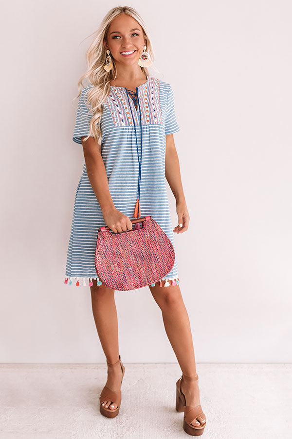 Margaritas In Hand Embroidered Shift Dress Image - 1