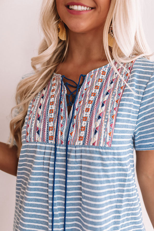 Margaritas In Hand Embroidered Shift Dress Image - 2