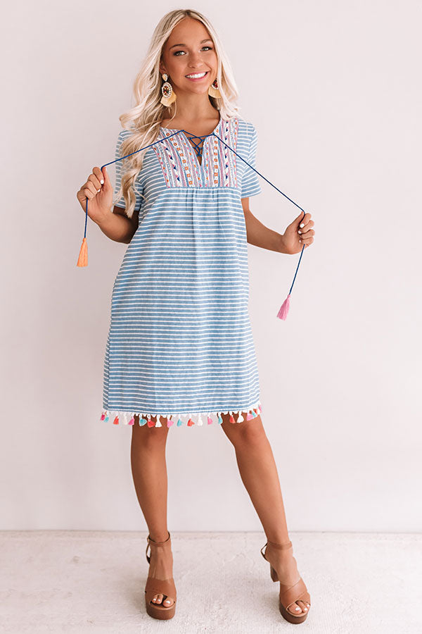 Margaritas In Hand Embroidered Shift Dress Image - 4