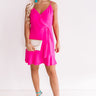 Jetsetter Chic Ruffle Dress In Hot Pink Image - 1