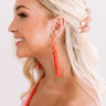 Prettier In Paradise Beaded Earrings In Tangerine Image - 1